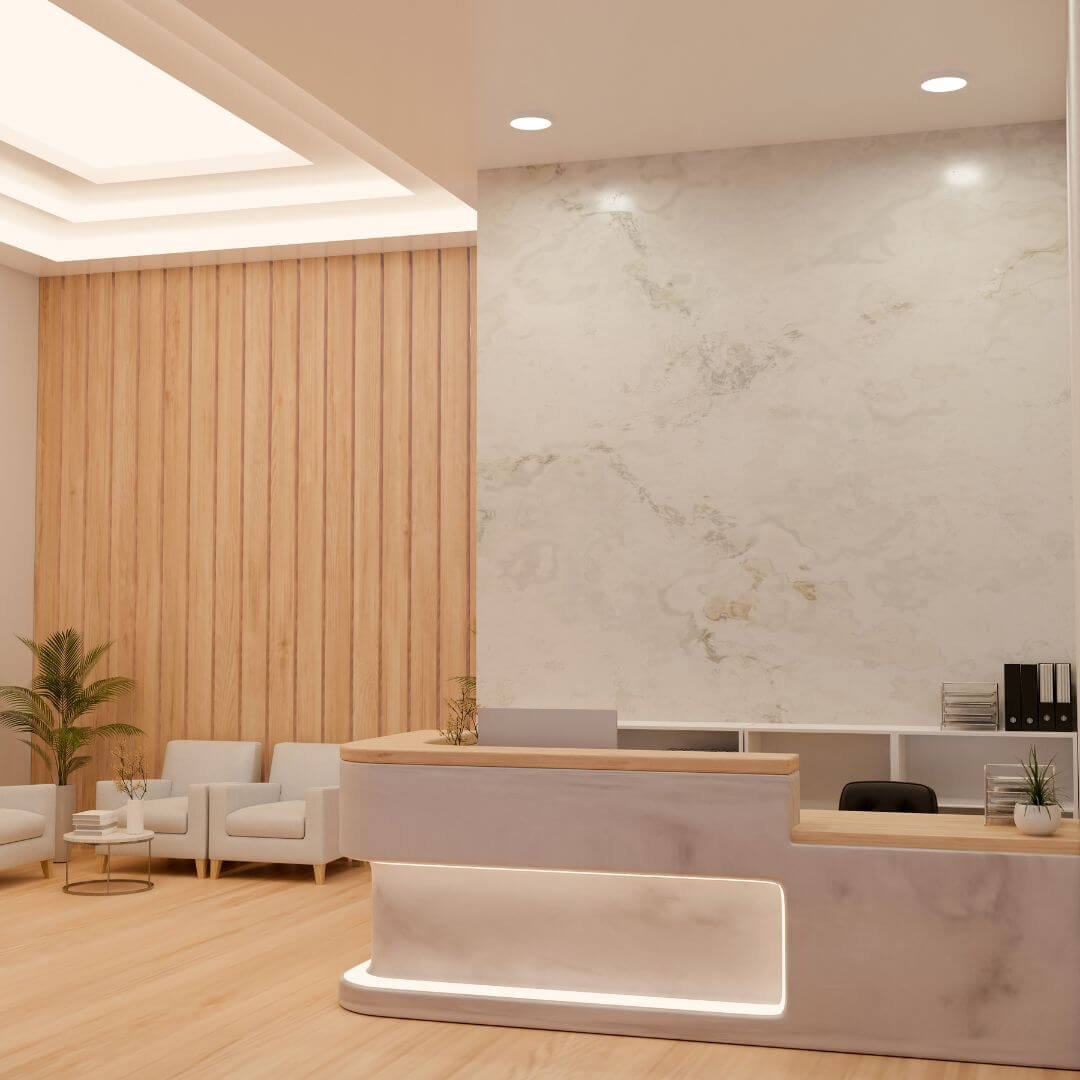 Ambiente acolhedor e moderno, representando a experiência premium da Infusion Terapias Injetáveis em Cascavel.